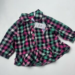 NWT Children’s Place plaid ruffled shirt
